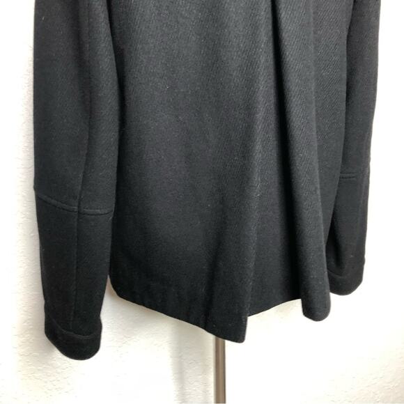 Vince black wool blend moto style full zip coat size 6 - Picture 14 of 16
